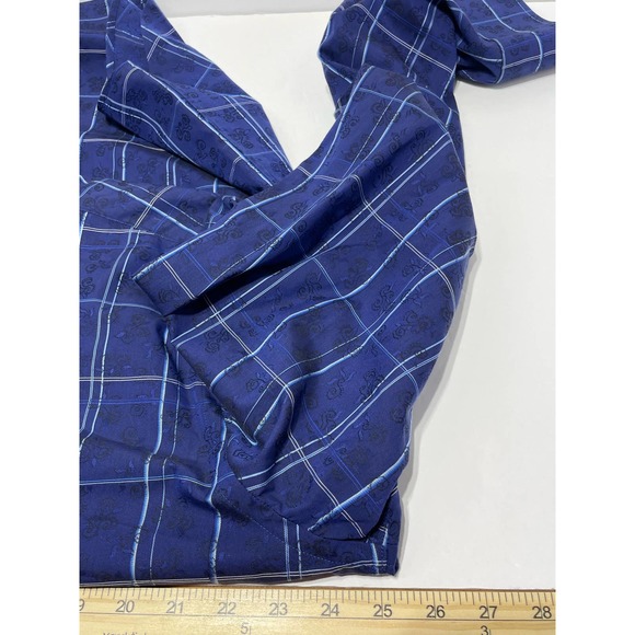 Bugatchi Long Sleeve Dress Shirt Blue Pattern EUC - Picture 6 of 6